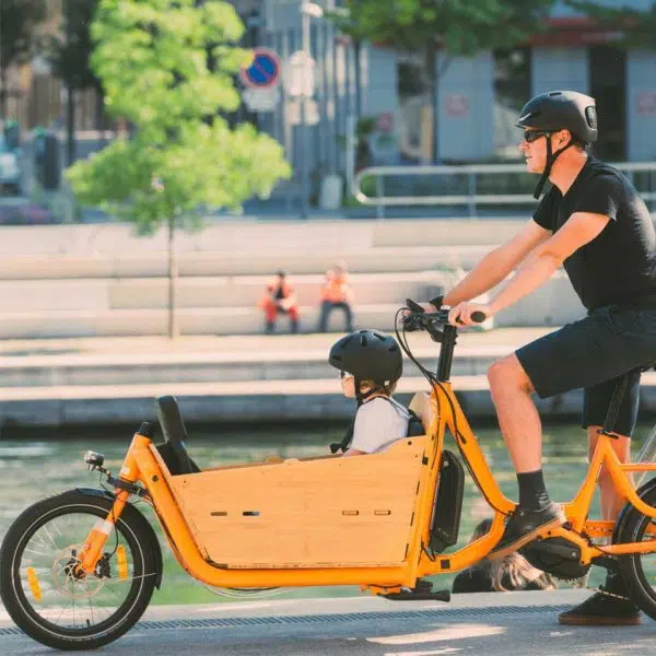 yuba bikes supercargo cl orange bamboo box passenger