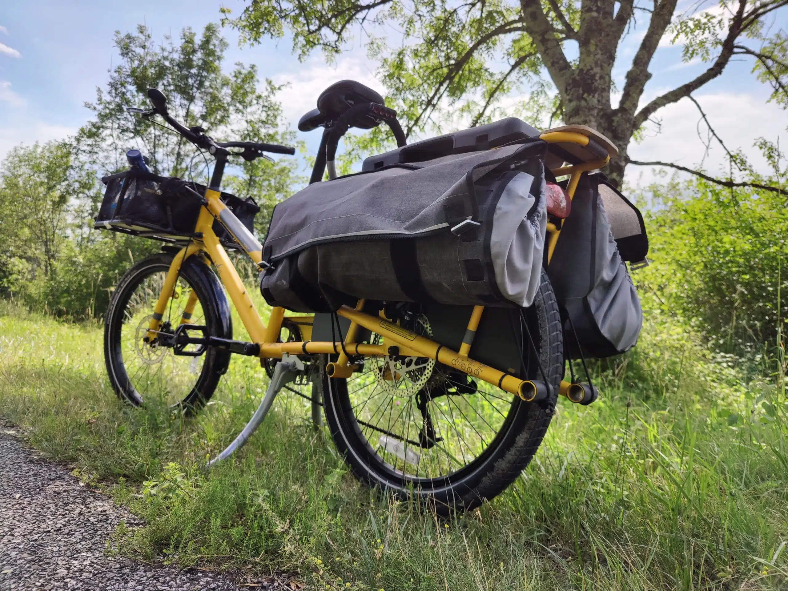 yuba bikes kombi yellow bikepacking